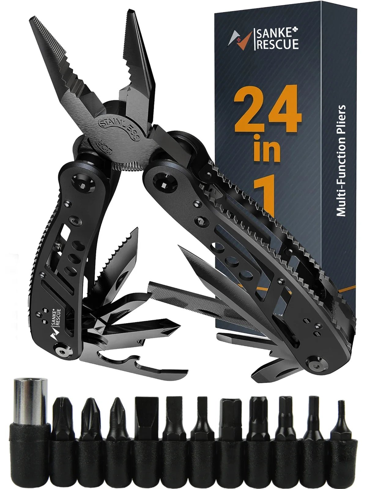 Tactical Survival Tool 24 - in - 1 – Multitool Pliers for Bug Out Bags & Outdoor Preparedness - SafeTalk™