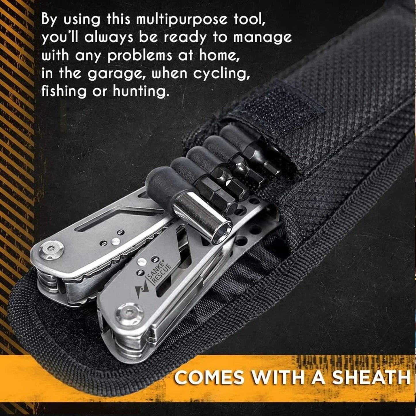 Tactical Survival Tool 24 - in - 1 – Multitool Pliers for Bug Out Bags & Outdoor Preparedness - SafeTalk™