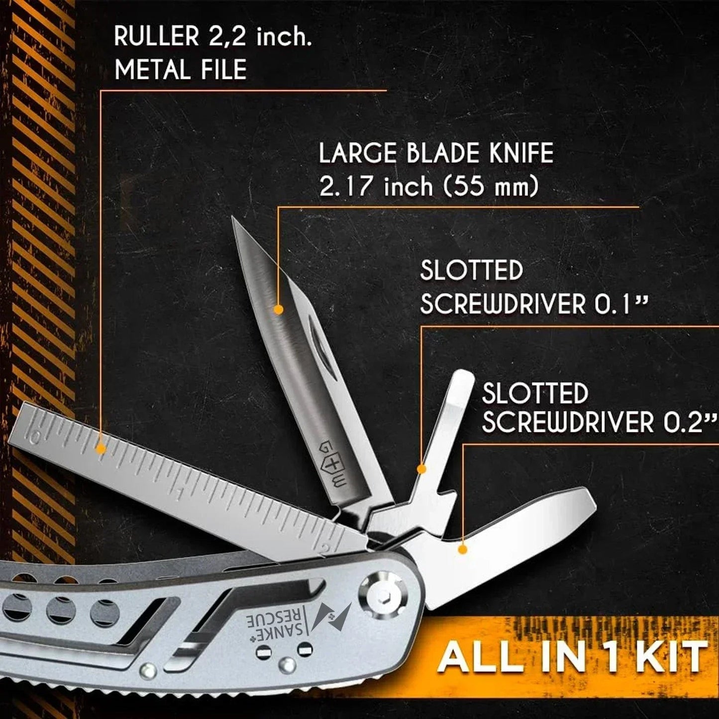 Tactical Survival Tool 24 - in - 1 – Multitool Pliers for Bug Out Bags & Outdoor Preparedness - SafeTalk™
